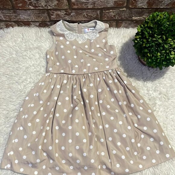 Jason Wu Polka Dot Girls Sleeveless Dress Beige/Tan Size 3T